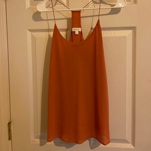 Pink chiffon tank top! In great confusion- only worn once.